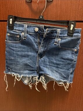 Levi's Distressed Medium Blue Denim Jean Shorts